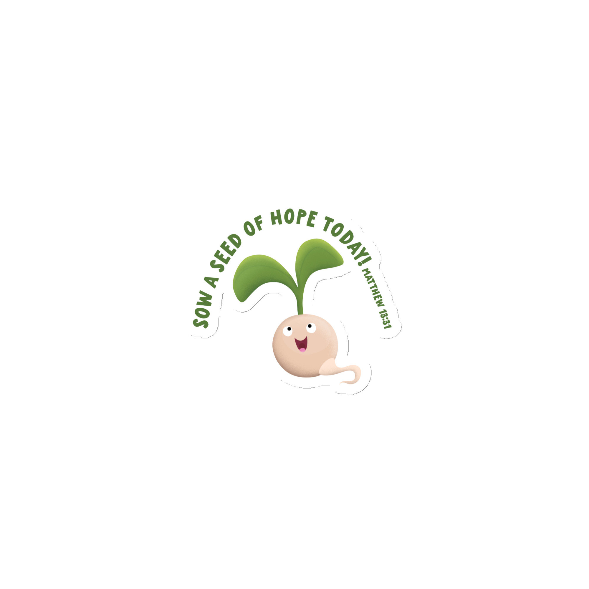 Cute germinating seed cartoon bible verse Magnet - Image 2