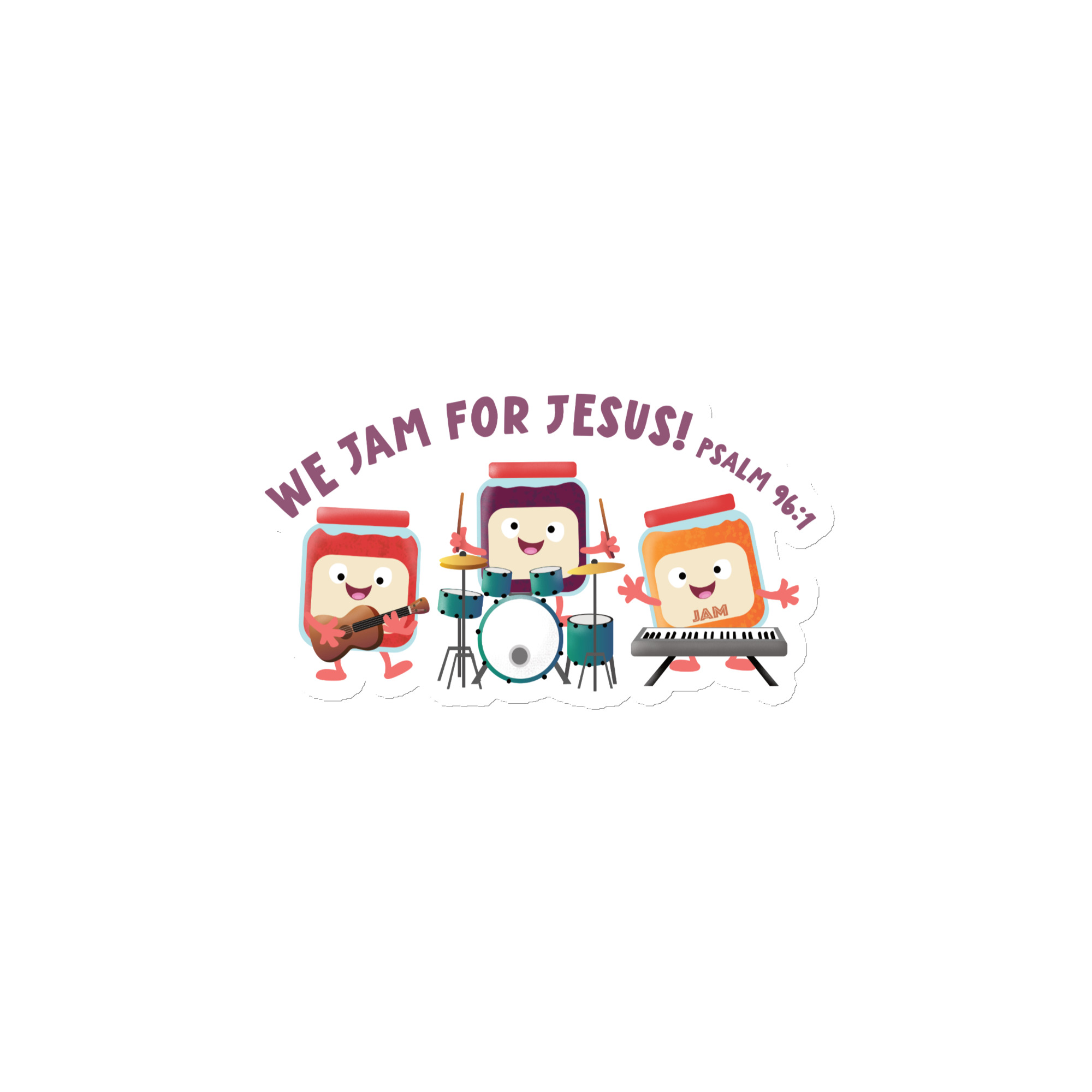 We jam for Jesus cute Christian cartoon bible verse Magnet - Image 3