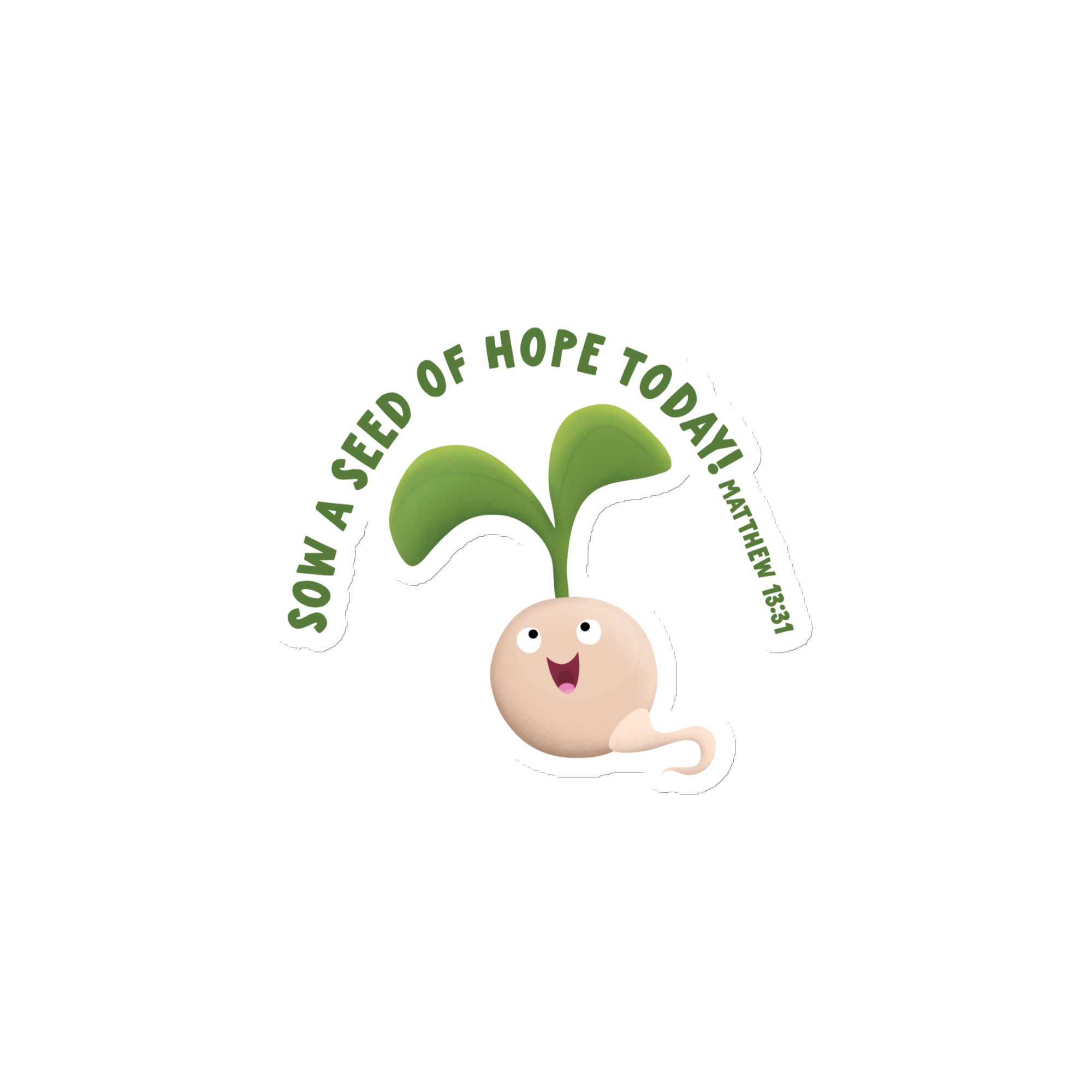 Cute germinating seed cartoon bible verse Magnet - Image 3