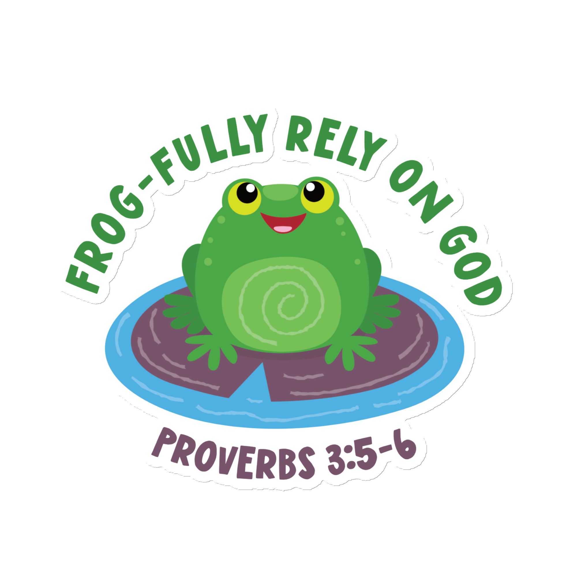 Cute Frog cartoon Christian saying bible verse Magnet - Image 4