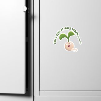 Cute germinating seed cartoon bible verse Magnet