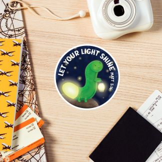 Let your light shine cute glow worm cartoon bible verse Magnet