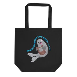 Cute harp seal praise bible verse cartoon Eco Tote Bag