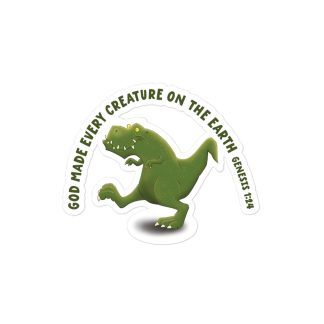 Funny T rex dinosaur Bible verse Bubble-free stickers