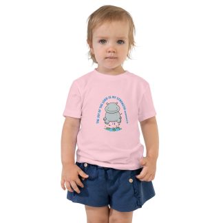 Cute Hippo Joy of the Lord Bible verse Toddler Short Sleeve Tee