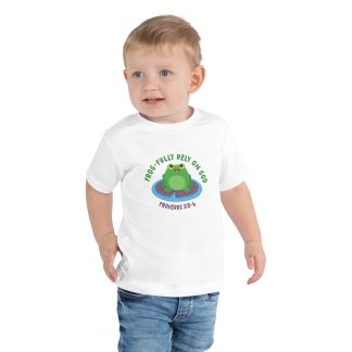 Cute Frog cartoon bible verse Toddler Short Sleeve Tee