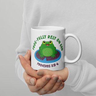 Frog cute cartoon christian bible verse White glossy mug
