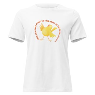 Singing canary cartoon praise bible verse Women's Relaxed T-Shirt