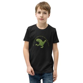 T Rex dinosaur cartoon Genesis creation bible verse Youth Short Sleeve T-Shirt