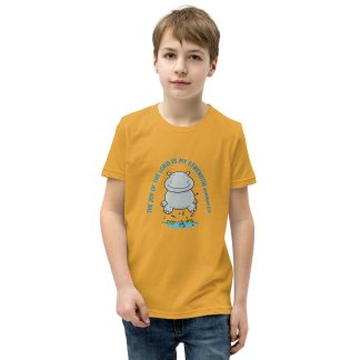 The Lord is my strength cute hippo cartoon bible verse Youth Short Sleeve T-Shirt