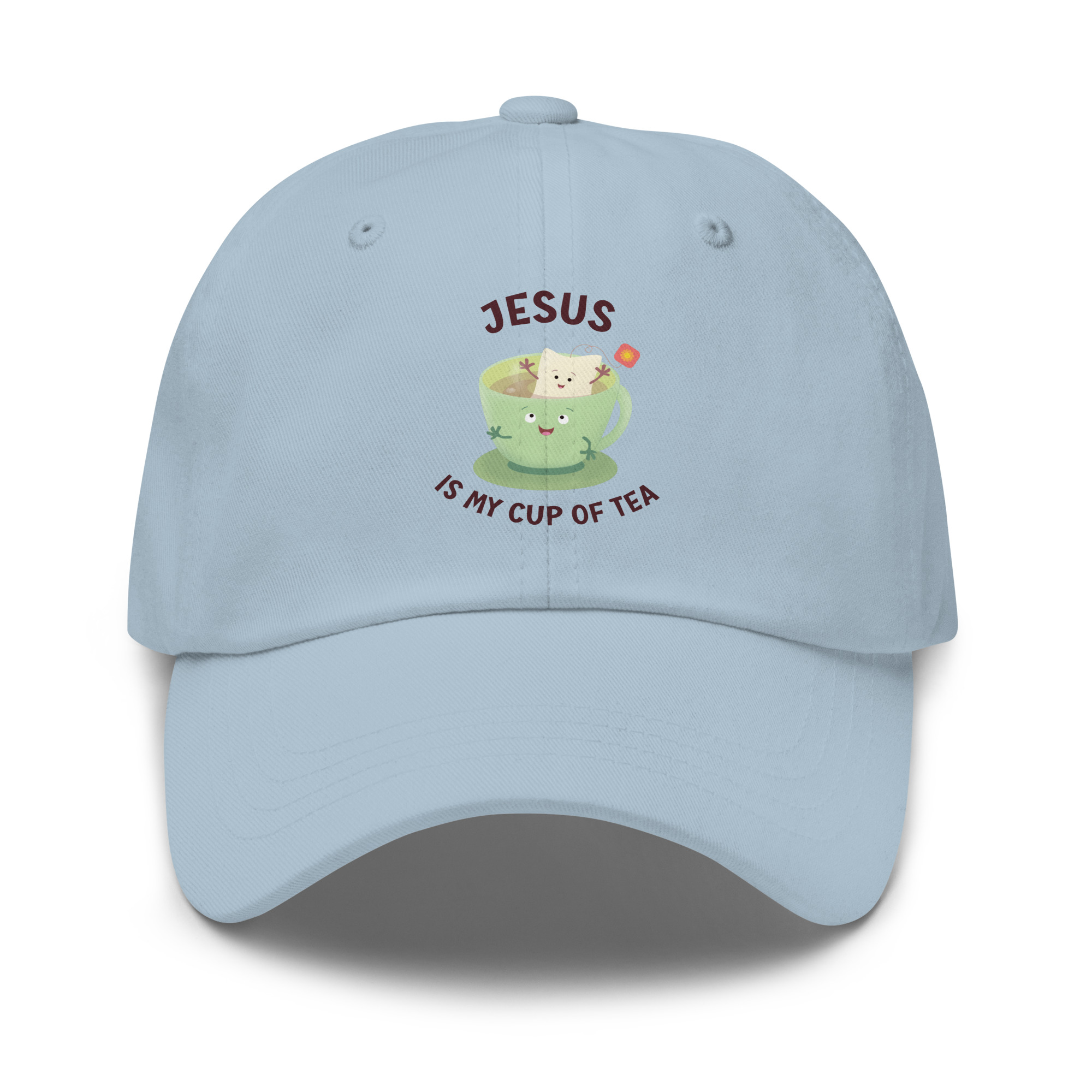 Jesus is my cup of tea cute cartoon Christian Dad hat - Image 4