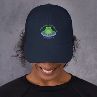 Fully rely on God cute Frog cartoon proverbs bible scripture verse Dad hat