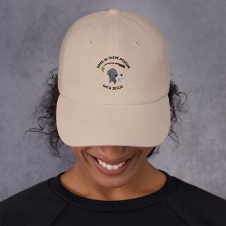 Cute hang in there with Jesus possum cartoon Christian Dad hat