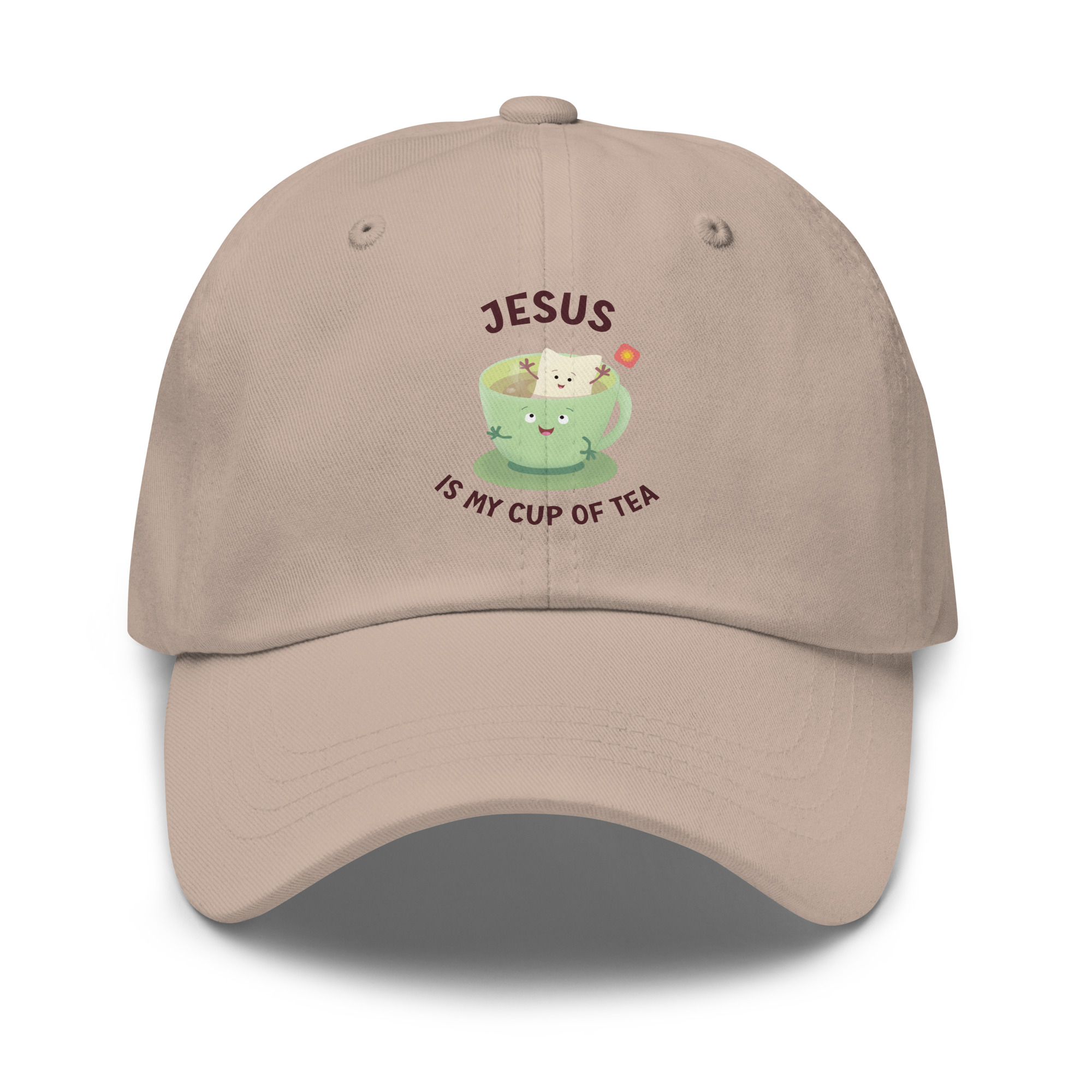 Jesus is my cup of tea cute cartoon Christian Dad hat