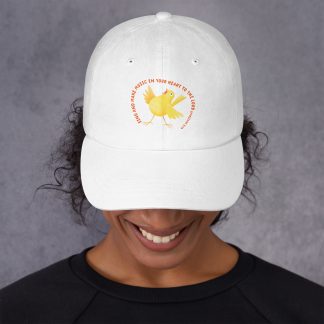 Cute singing canary cartoon bible verse praise scripture Dad hat