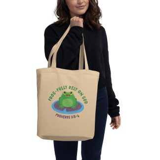 Cute Frog bible verse scripture Eco Tote Bag