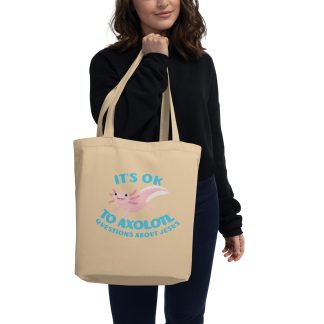 Cute funny Axolotl Christian Eco Tote Bag