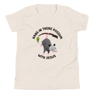 Hang in there with Jesus cute cartoon possum Christian Youth Short Sleeve T-Shirt